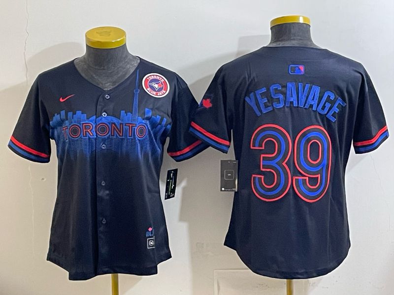 Women 2025 Nike Toronto Blue Jays #39 Yesavage Blue Game MLB Jersey 03